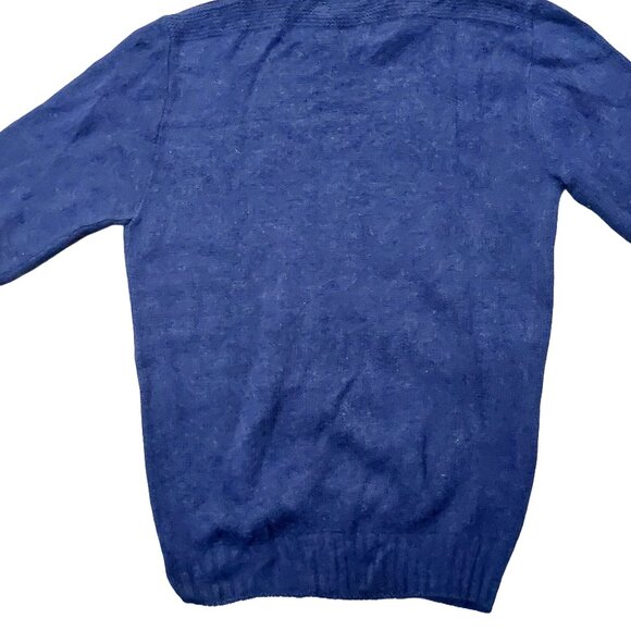 Vintage 1940s-1950s Royal Blue Long Sleeve Knit Crewneck Sweater Sz XS - Picture 6 of 6